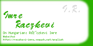 imre raczkevi business card